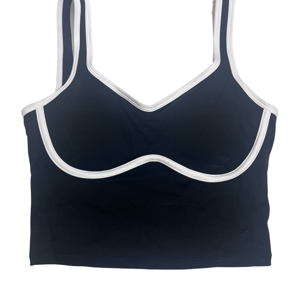 SuuksessWomen Sweetheart Neckline Sports Bra Workout Top Black White XS - Picture 3 of 9